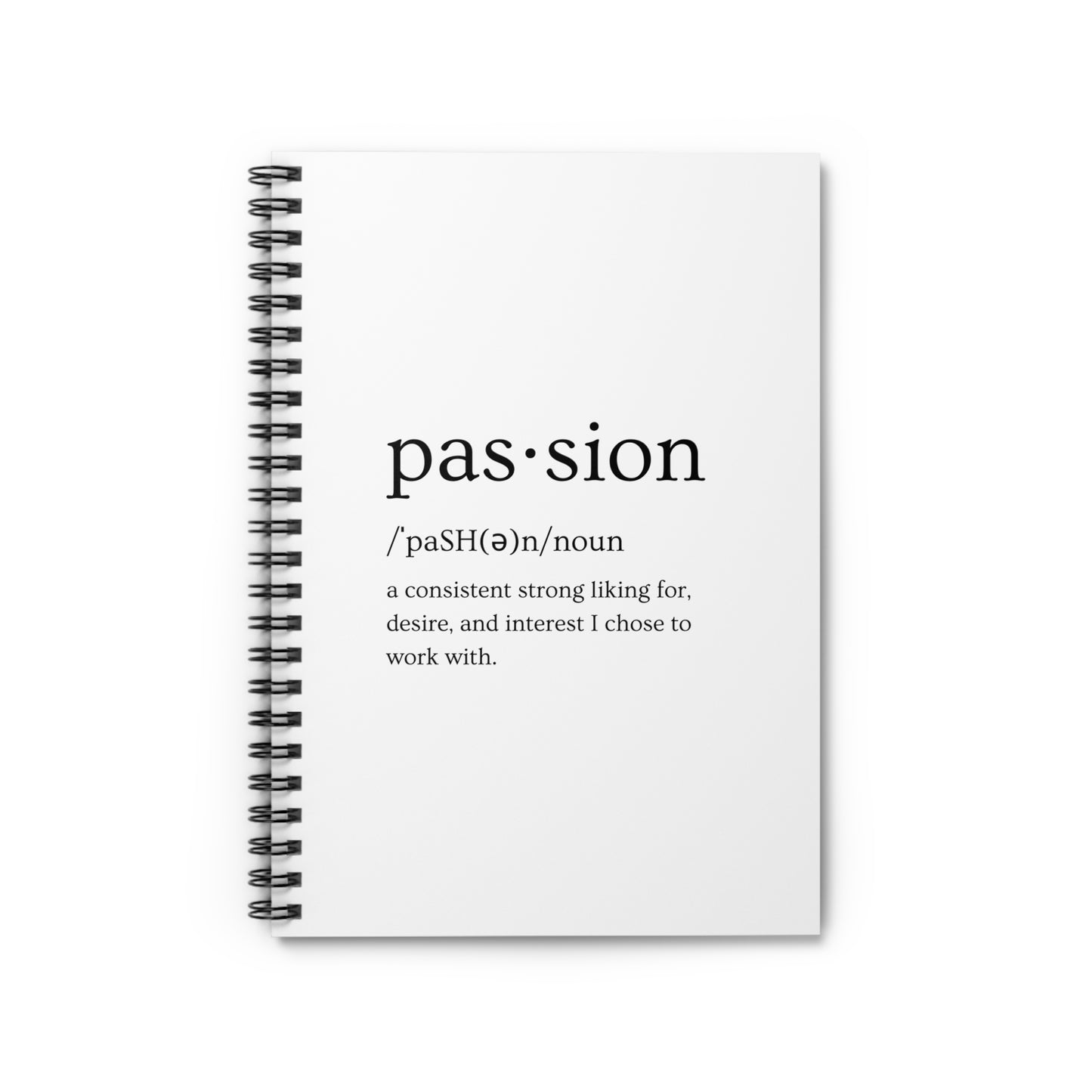 White Spiral Notebook (Passion Design) - Ruled Line