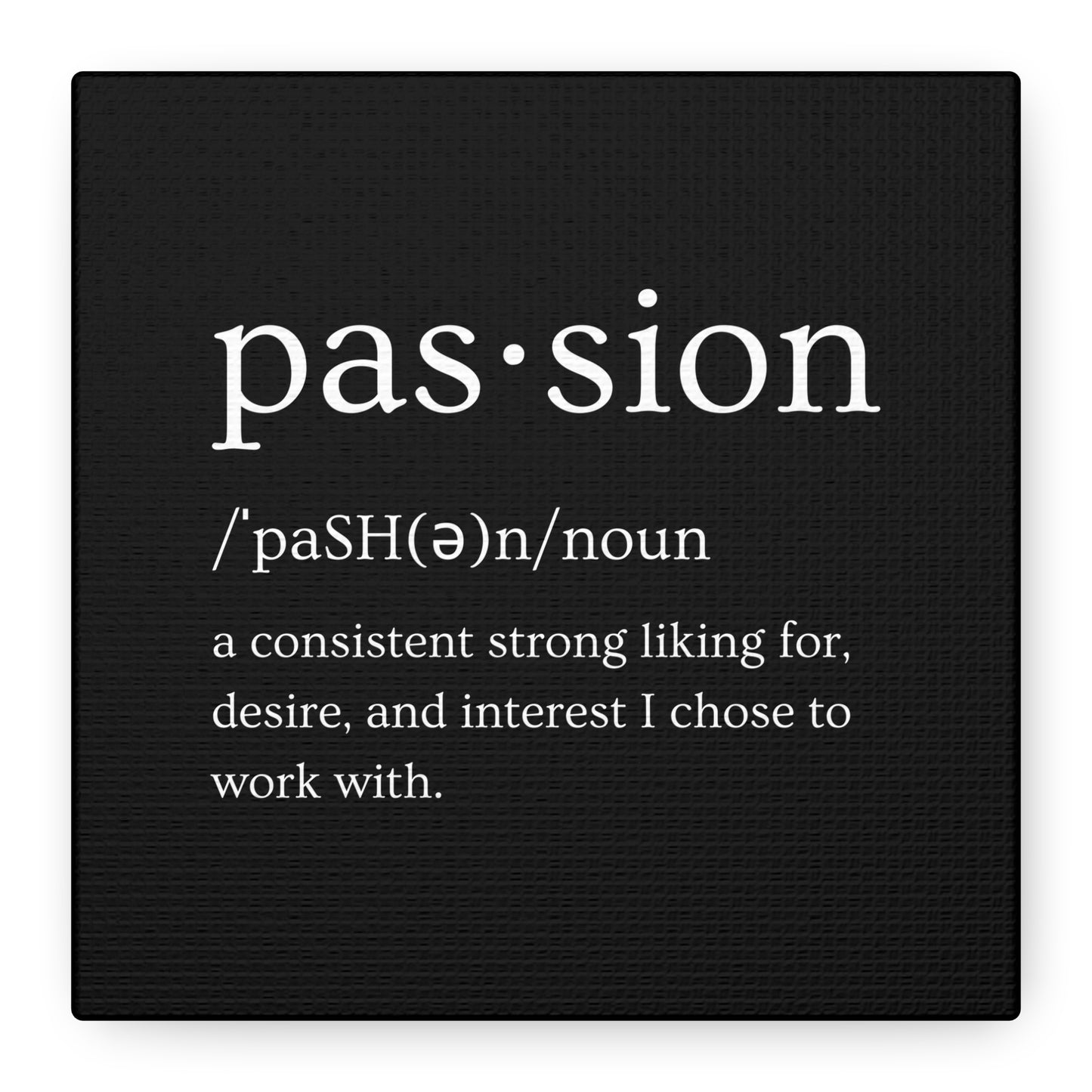 Passion Canvas - Black