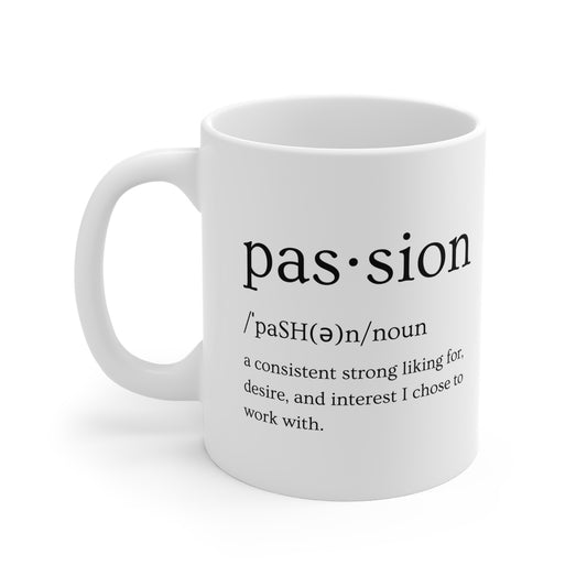 White Passion Ceramic Mug (Available in 3 Sizes)