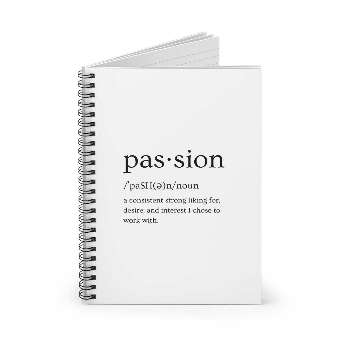 White Spiral Notebook (Passion Design) - Ruled Line