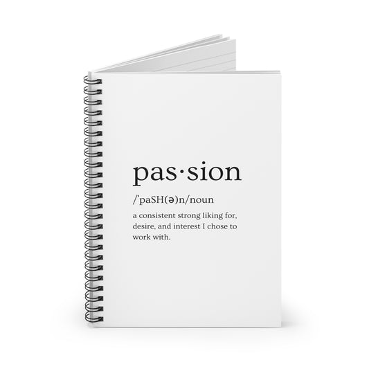 White Spiral Notebook (Passion Design) - Ruled Line