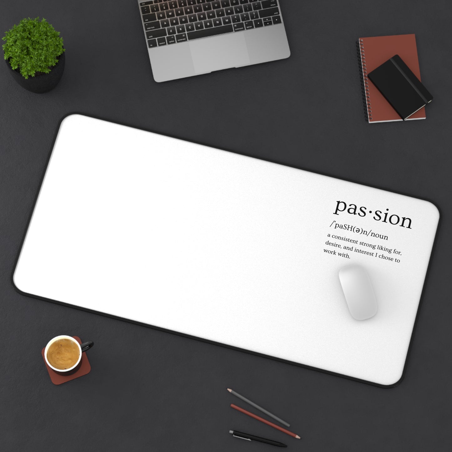 White Passion Desk Mat