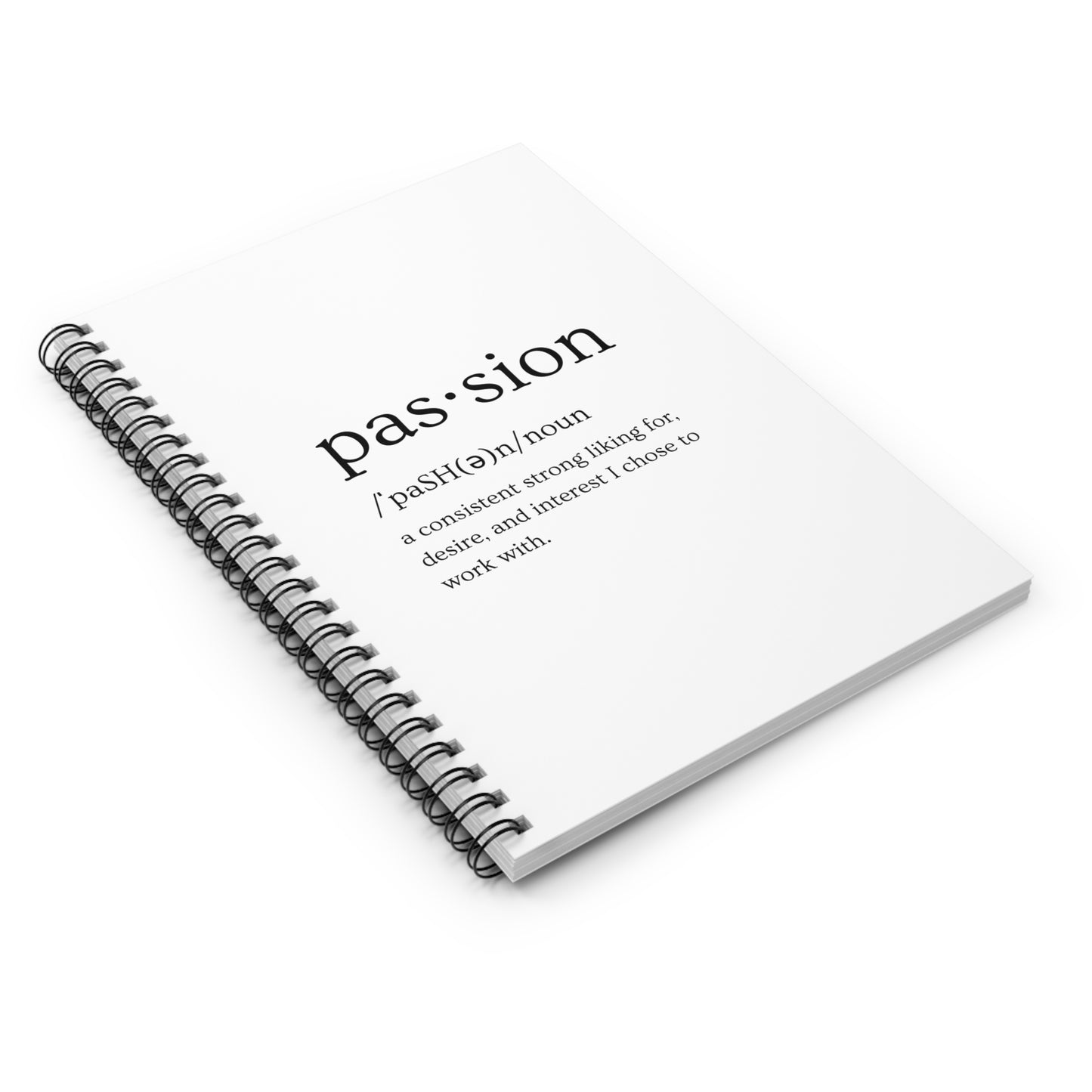 White Spiral Notebook (Passion Design) - Ruled Line