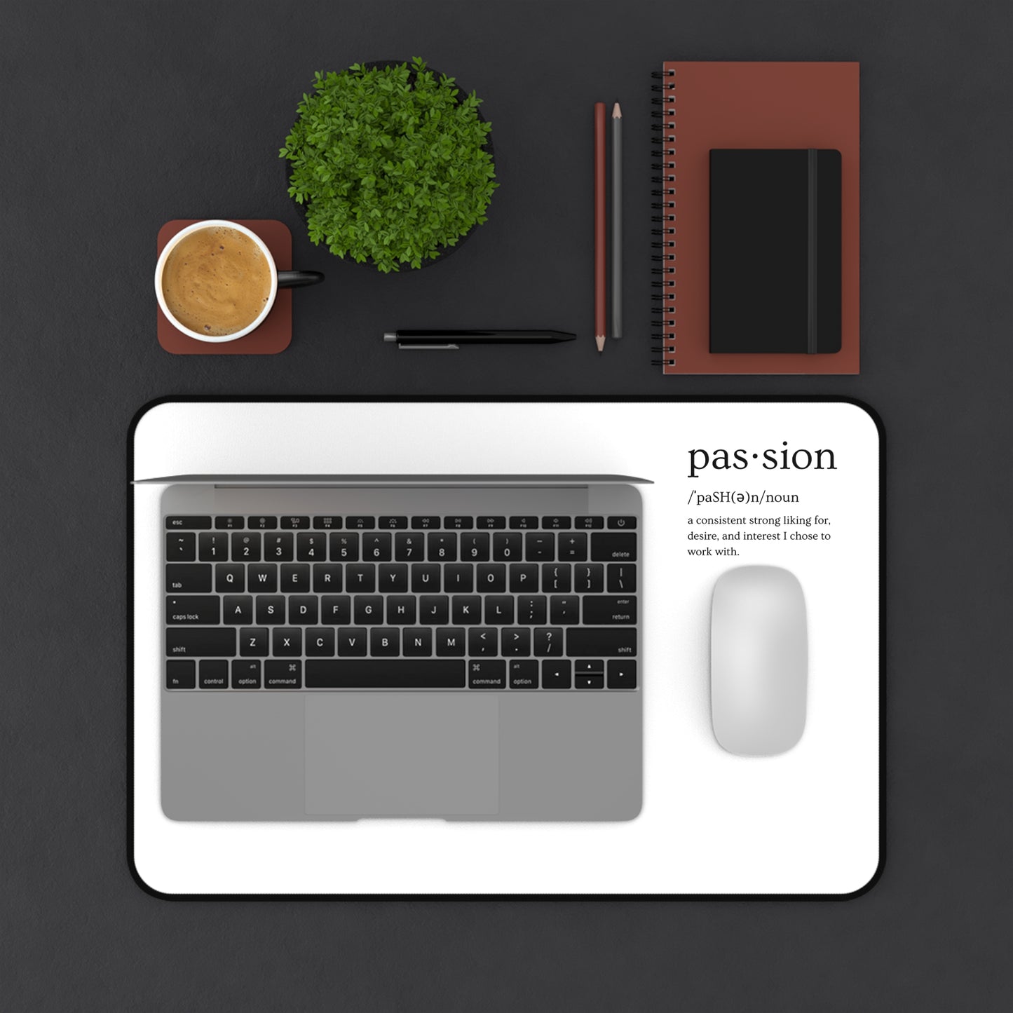 White Passion Desk Mat