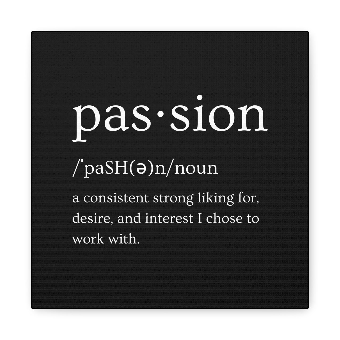 Passion Canvas - Black