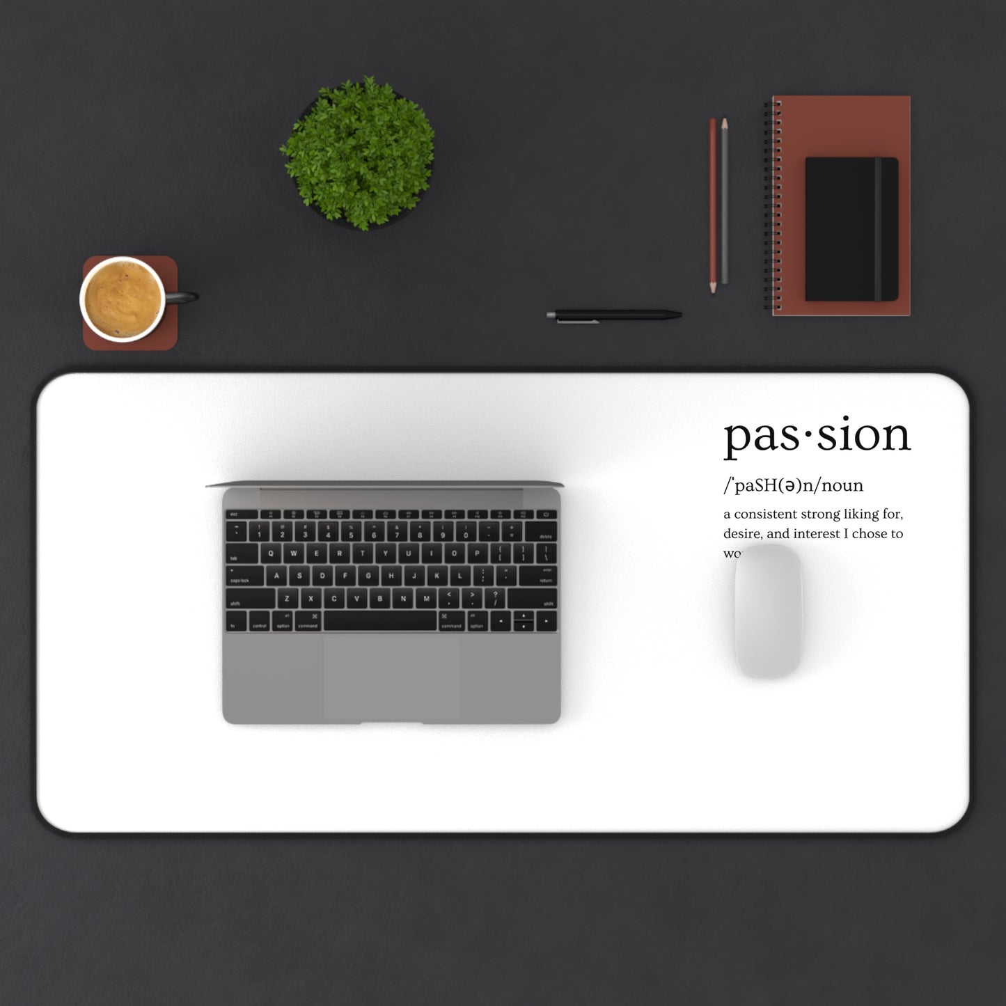 White Passion Desk Mat